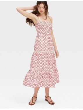 Roller Rabbit x Target Women’s Floral Tie-Shoulder Tiered Maxi A-Line Dress XXL